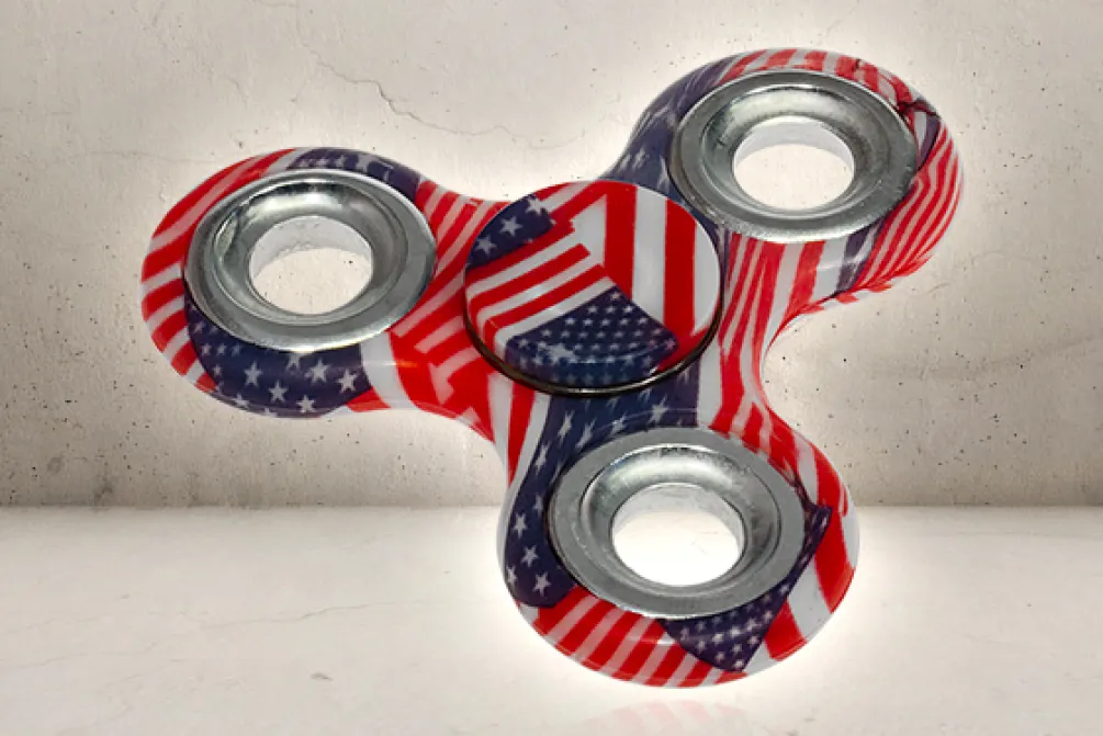 Rodes Classic American Flag Fidget Spinner – Silver Sale