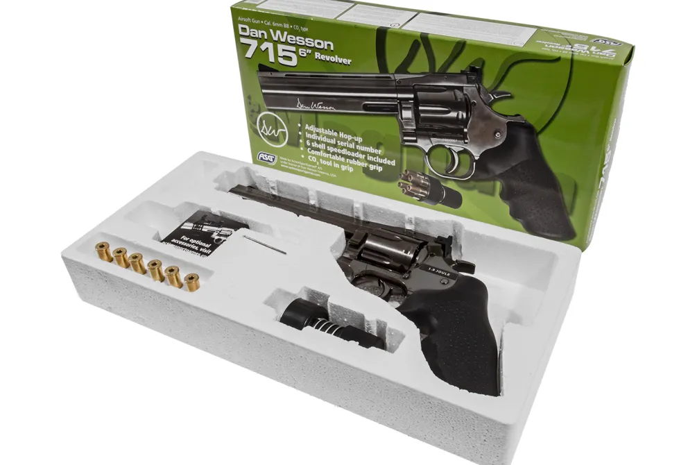 Rodes Dan Wesson 715 .357 Co2 Full Metal Magnum 6″ – Dark Chrome New