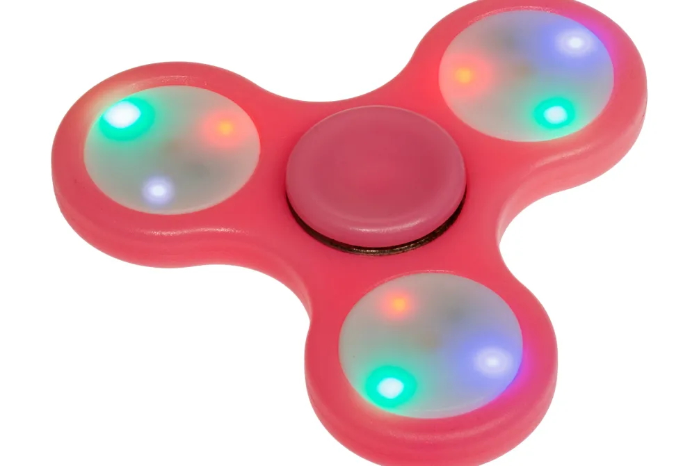 Rodes Fidget Spinner med Lys – Pink New