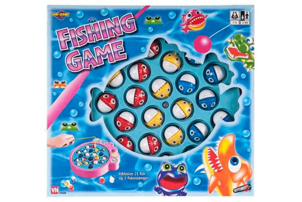Rodes Fiskespil XL – batteridrevet – 21 store fisk + 3 fiskestænger Fashion