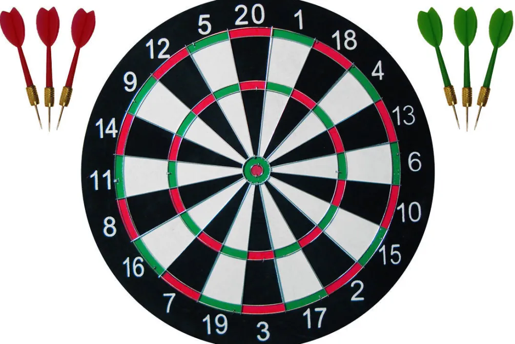 Rodes Flot dartskive i træ med pile – 40 cm Fashion