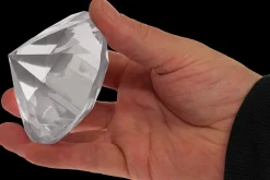 Rodes Kæmpe glas diamant i Klar – 80mm Clearance