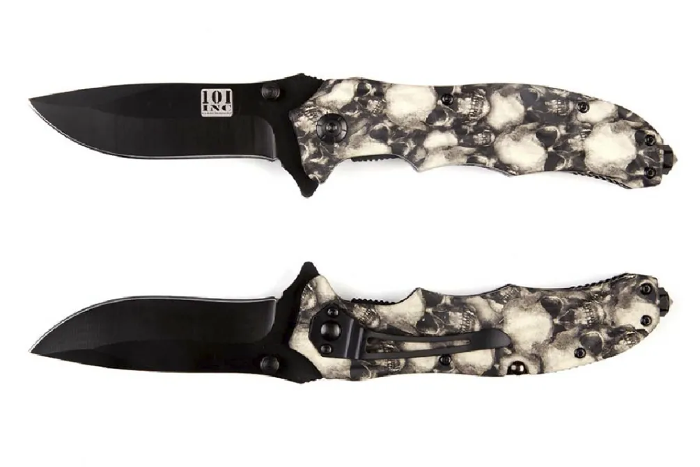 Rodes Kniv / Knife White – Evil Skull + clip Best