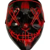 Rodes Lysende LED Halloween Maske – Rød Sale