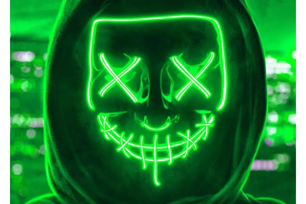Rodes Lysende LED Halloween Maske – Grøn Sale