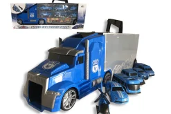 Rodes Mega Police truck / Autotransporter – Med 6 metalbiler mm – 42 cm Sale