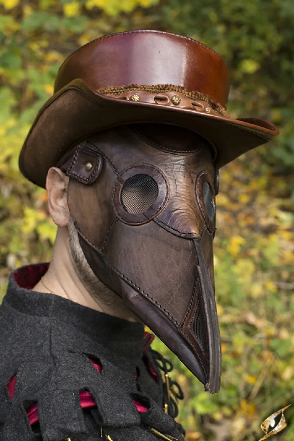Rodes Plague Doctor Mask Leather – Brown Fashion