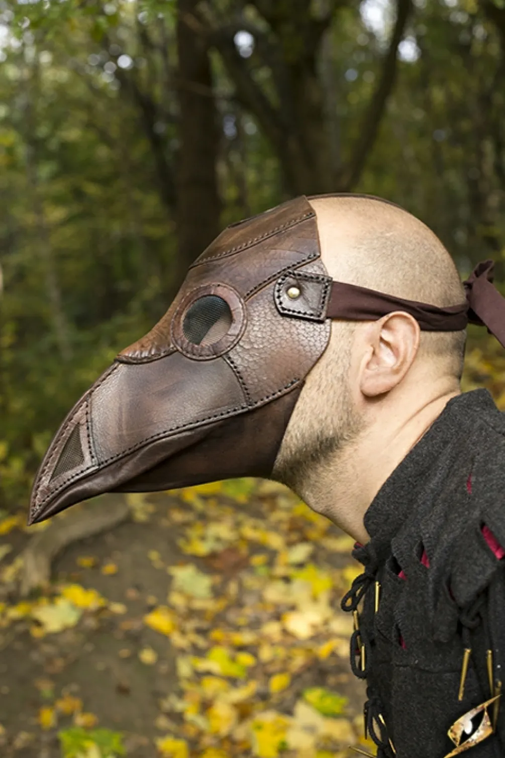 Rodes Plague Doctor Mask Leather – Brown Fashion