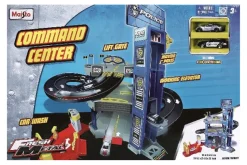 Rodes Police Commando Center Playset / 3 etagers Parkeringshus – inkl. 2 metalbiler New
