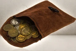 Rodes Rollespils Pung med 20x Coins Brun Best