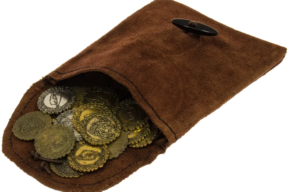 Rodes Rollespils Pung med 20x Coins Brun Hot