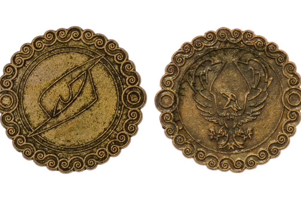 Rodes Rollespils Pung med 20x Coins Sort Online
