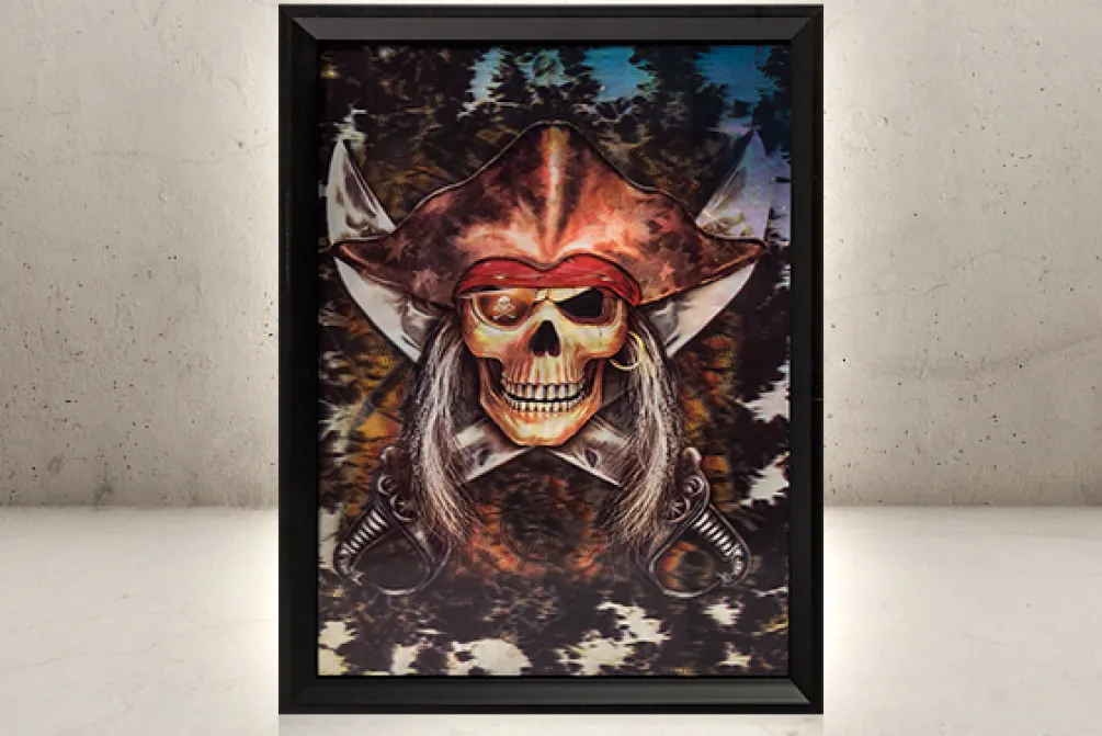 Rodes Skeletons Pirate 3D Hologram Billede Fashion