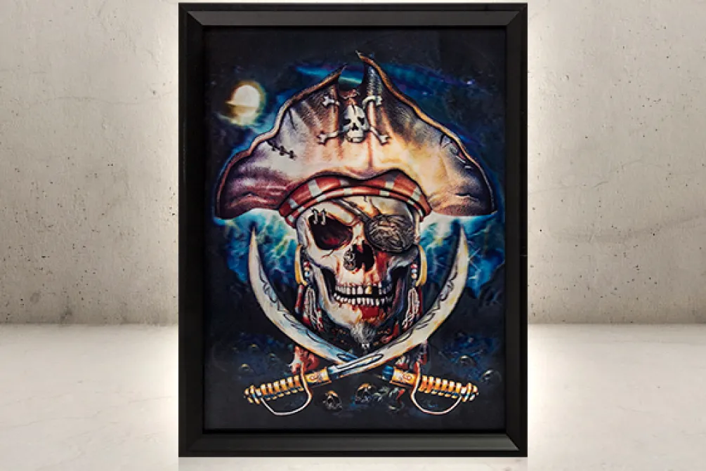 Rodes Skeletons Pirate 3D Hologram Billede Fashion