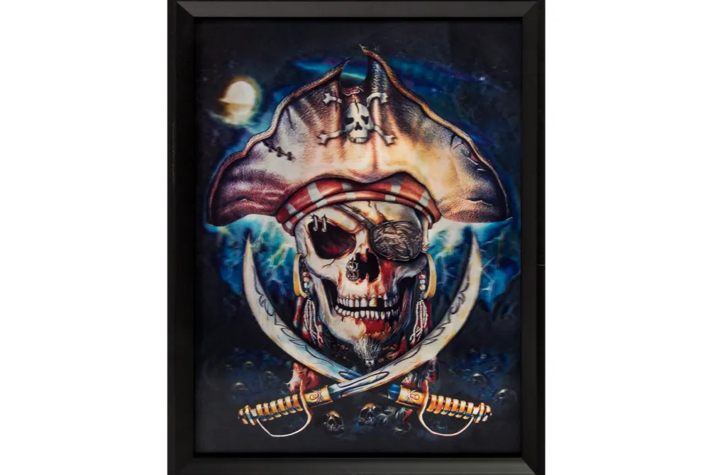 Rodes Skeletons Pirate 3D Hologram Billede Fashion